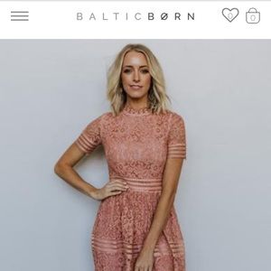 Blush pink lace dress